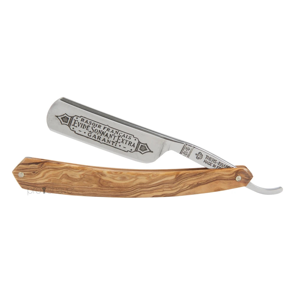 Thiers Issard Straight Razor  5 8 Round Nose  Oliventræ