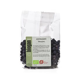 Tørrede Økologiske Aroniabær fra Biogan - Sund Snack 100g