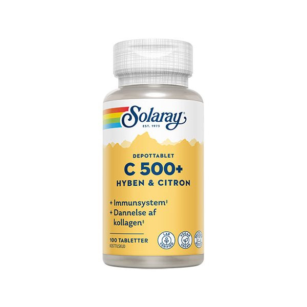 Solaray C Vitamin C500 med Hyben & Citron – 100 Tabletter