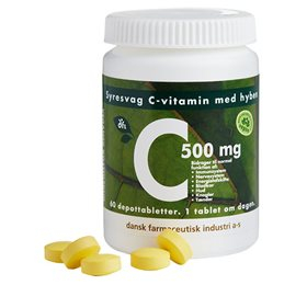 DFI C500 Mg Syresvag C Vitamin - 60 Tabletter på Tilbud