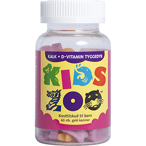 Børnevenlige Kalk D Vitamin Tyggedyr – 60 Stk. Tilbud!
