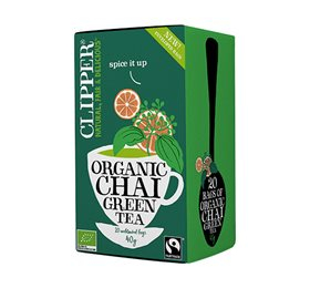 Clipper Økologisk Grøn Te Chai – 20 Breve til Krydret Nydelse