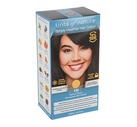 Tints Of Nature Hårfarve 1N Natural Black - 130ml tilbud!