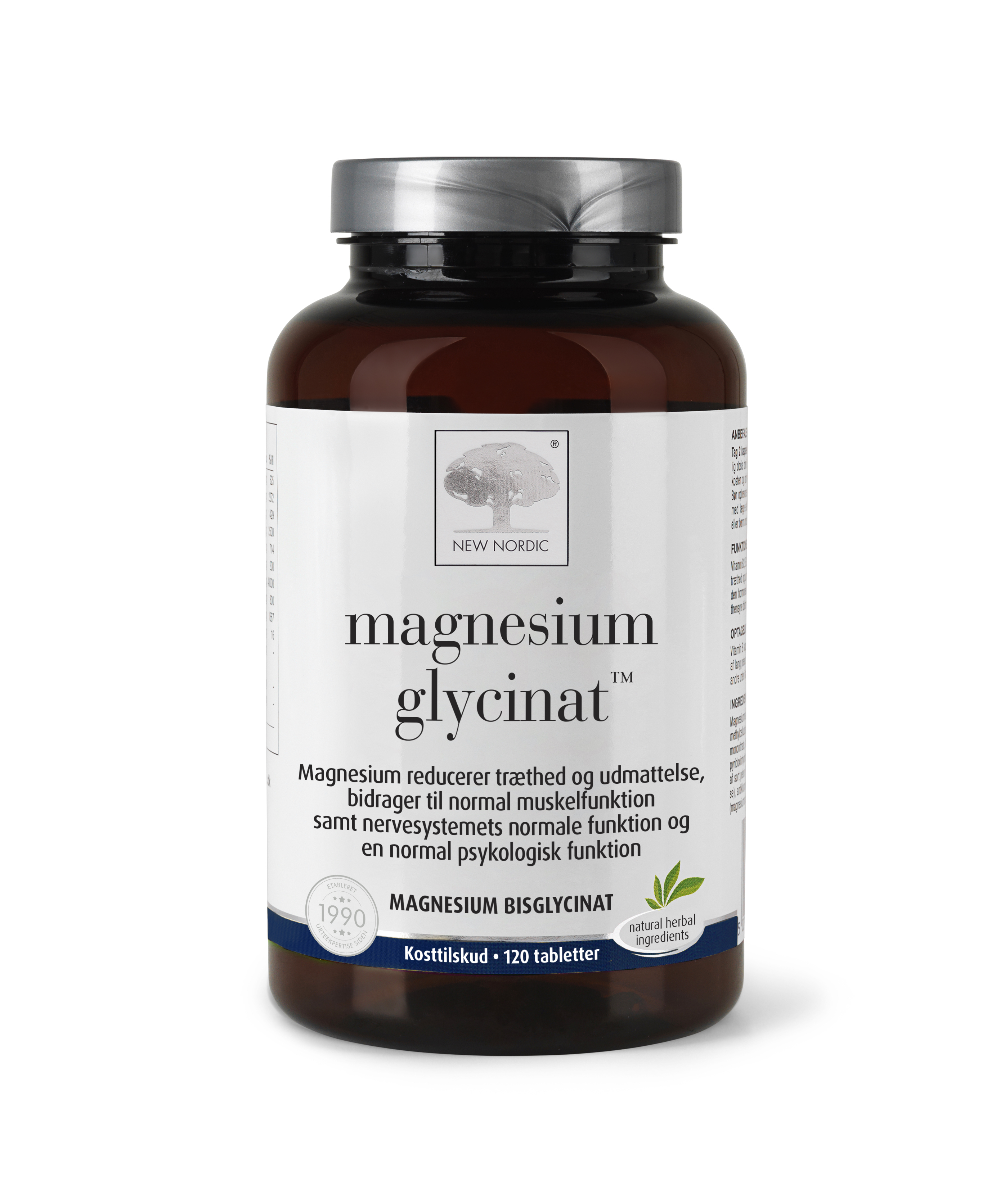 New Nordic Magnesium Glycinat 120 Tabl - 3 for 447 kr!