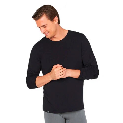 T Shirt Herre Langærmet Sort Str  M