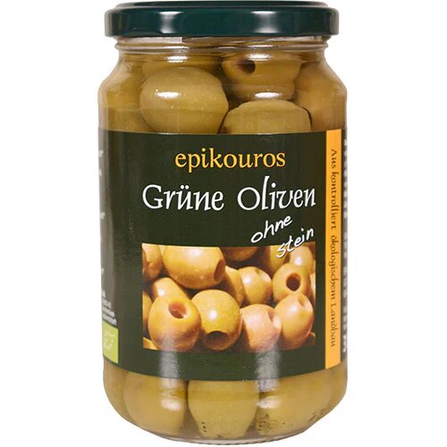 Oliven Grønne U Sten Græsk øko    315 Gram