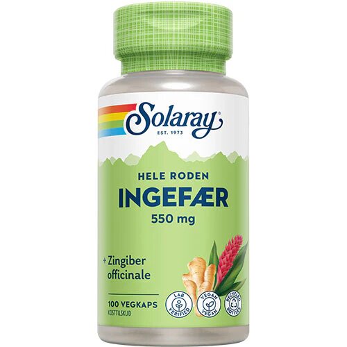 Solaray Ingefær 550 Mg    100 Kapsler