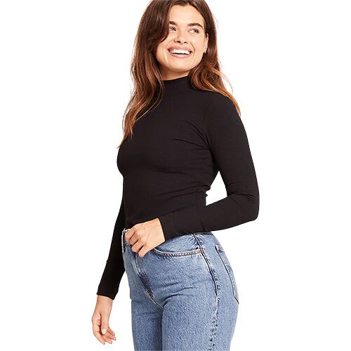 Women S Ribbed Turtleneck Top Sort Str  M