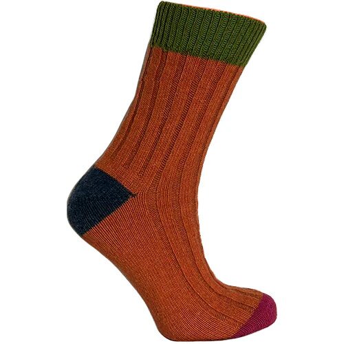 Merinostrømper Lime Orange Str  35 38