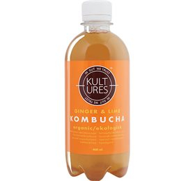 Økologisk Kombucha med Ingefær & Lime - Sundhedsdryks 400 ml