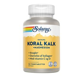 Solaray Koralkalk Tyggetabletter med C og D Vitamin 90 Tab