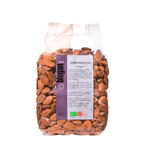 Biogan Jumbo Mandler Økologiske 1 Kg - Søde Valencia Mandler