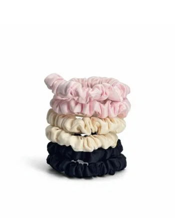 6 Pak Soft Satin Scrunchies Small   Blush