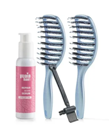 Ultimative Detangler Sæt   2 Stk Sky Blue  Gratis Hårserum Og Cleaning Brush