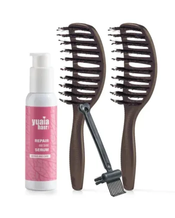 Ultimative Detangler Sæt   2 Stk Soft Espresso  Gratis Hårserum Og Cleaning Brush