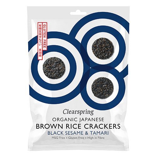 Rice Cracker Black Sesame økologisk   40 Gram