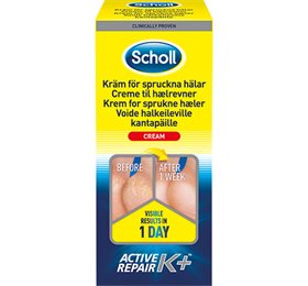 Scholl Hælrevne Creme med Active Repair K+ – 120 ml til salg!