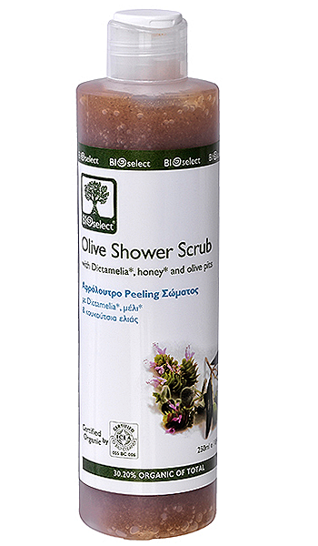 Bioselect Shower Scrub med Olivenkerner - 250 ml Rensning