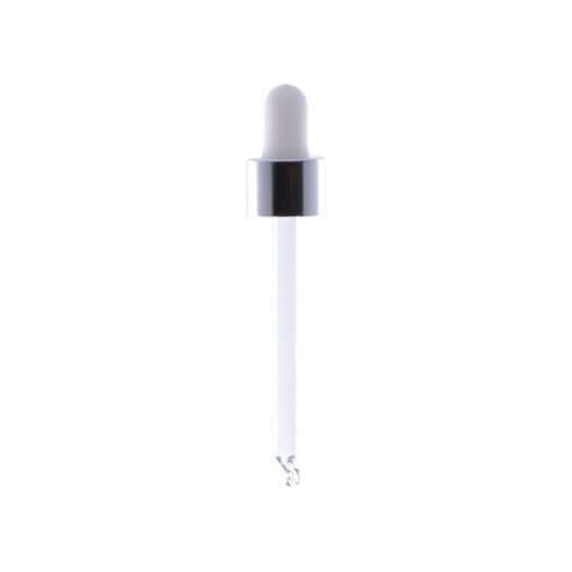 Sølv Låg Med Hvid Pipette 89 Mm    50 Ml    Din 18