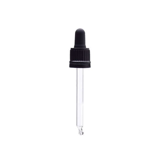 Sort Låg med Pipette 89 mm – Perfekt til Glasflasker!