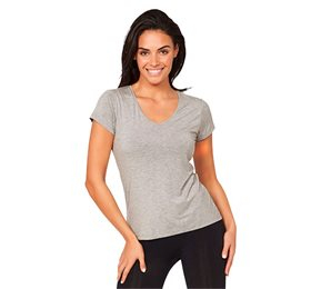 Boody Økologisk Bambus V-Hals T-Shirt til Dame – Lysegrå