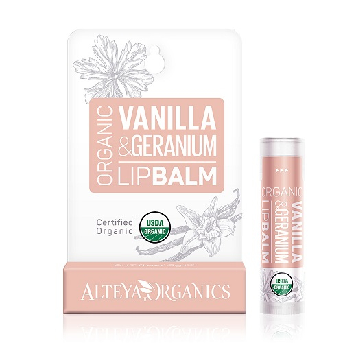 Økologisk Læbebalsam med Vanilje og Geranium - 4,5g