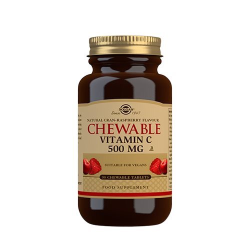 Solgar Vitamin C Tyggetablet Tranebær Hindbær Smag   90 Tab