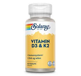 Solaray D3 K2 Vitaminer – 60 Kapsler til Styrket Sundhed