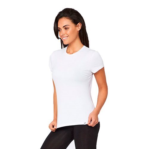T Shirt Dame Hvid Str  L Rund Hals