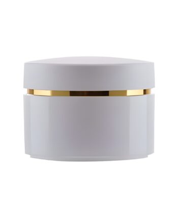 50 Ml  Hvid Creme Bøtte Med Guld Ring