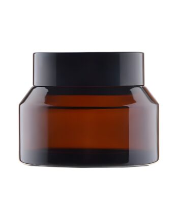50 Ml  Brun Glas Creme Bøtte Med Sort Låg