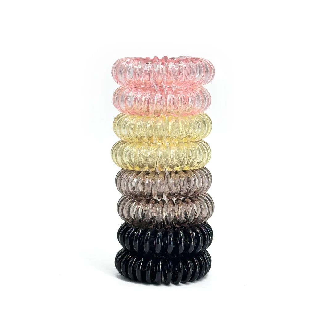 8 Pak Spiral Hårelastikker   Blush