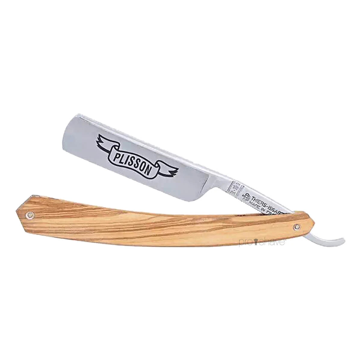 Plisson 1808 Straight Razor  5 8 Round Nose  Oliventræ