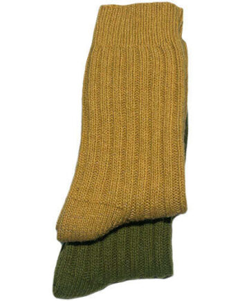 Tykke Merinostrømper Mustard Green Str  43 46