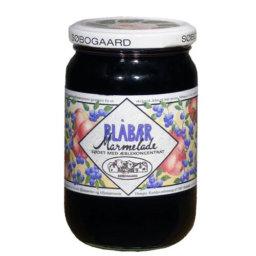 Blåbærmarmelade Sødet M æble øko     390 Gram
