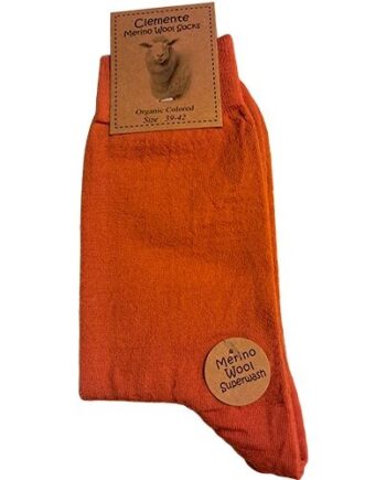 Merinostrømper Orange Str  35 38   1 Par