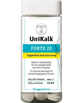 Unikalk Forte 20 Tyggetablet   90 Tabletter