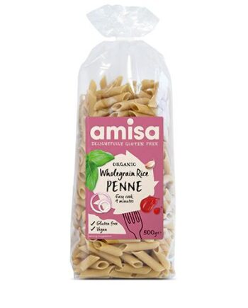 Fuldkornsris Penne Pasta økologisk   500 Gram