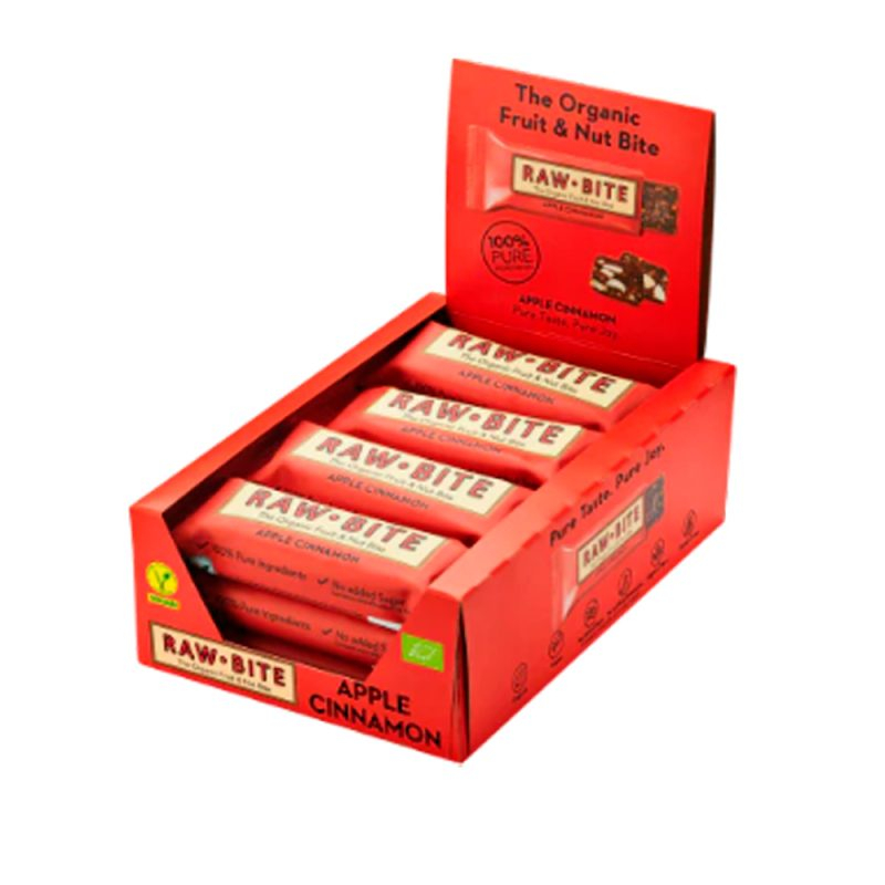 Økologisk Rawbite Bar med Æble og Kanel - 12 stk.